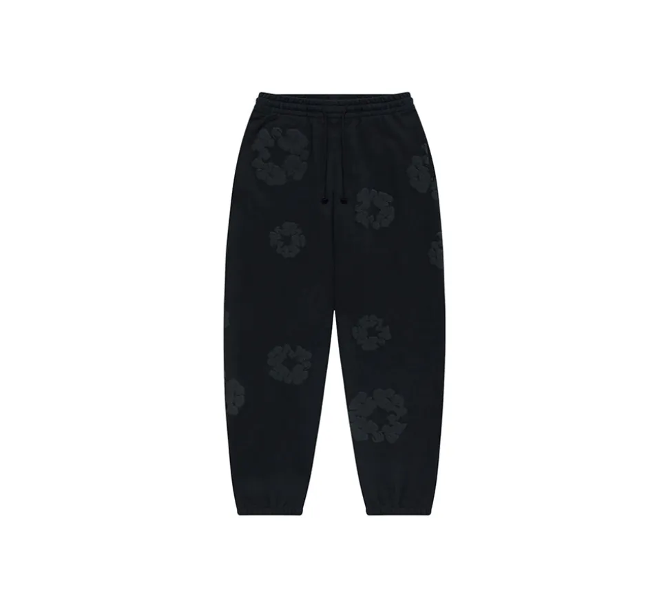 Denim Tears The Cotton Wreath Sweatpants - Mono Black