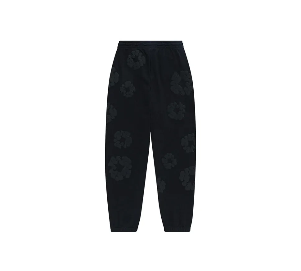 Denim Tears The Cotton Wreath Sweatpants - Mono Black