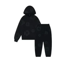 Denim Tears The Cotton Wreath Set - Mono Black (Sweatshirt + Sweatpants)