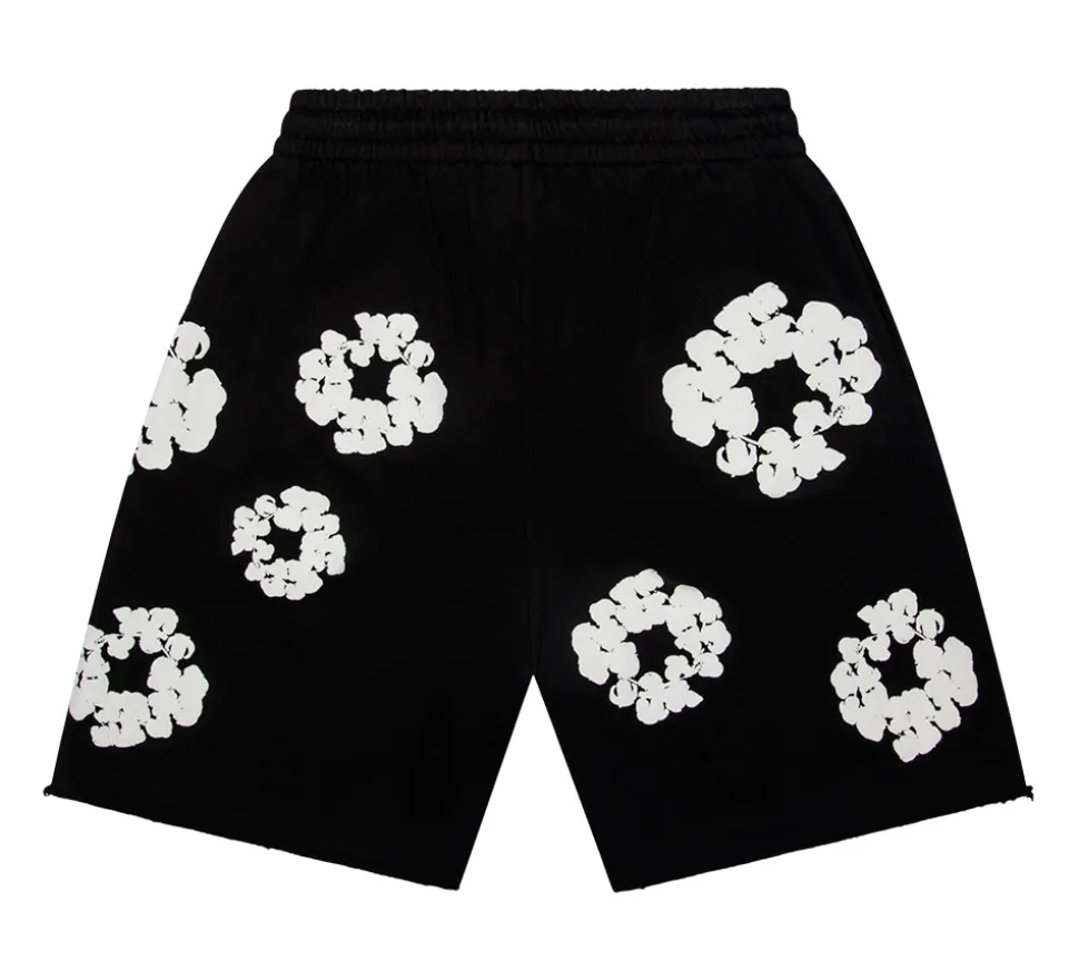 Denim Tears The Cotton Wreath Shorts - Black
