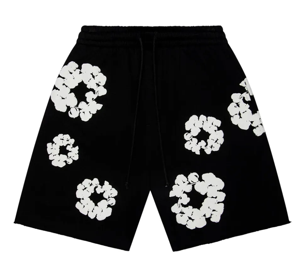 Denim Tears The Cotton Wreath Shorts - Black