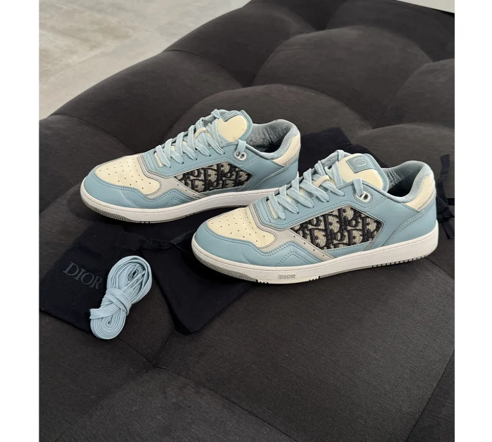 Dior B27 Low Light Blue Cream Dior Oblique Jacquard (USADO) - 43