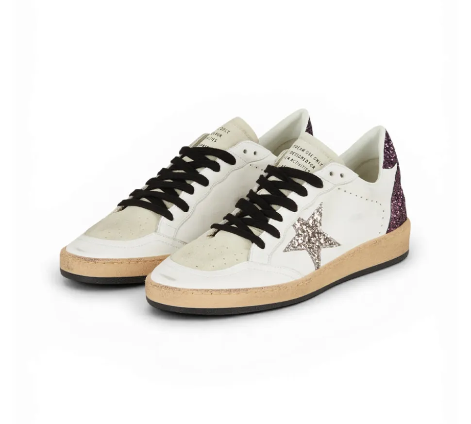 Golden Goose Ballstar Glitter - Silver/Purple
