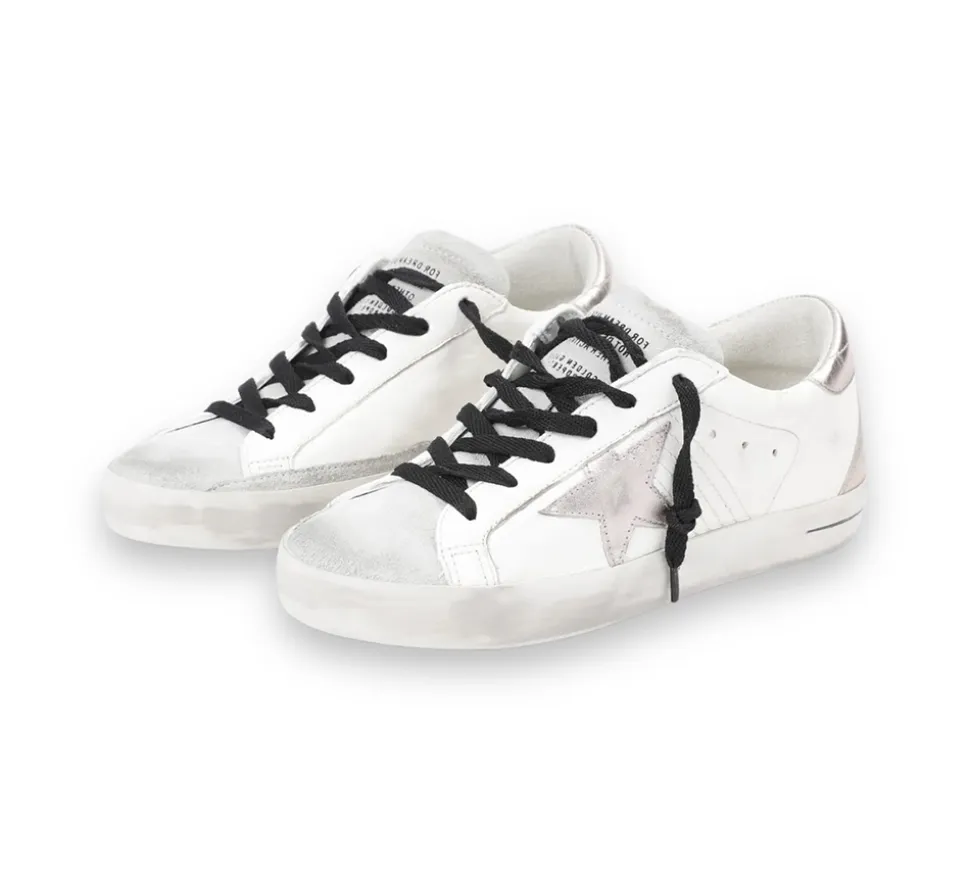 Golden Goose Super-Star - White Rose Silver Metallic
