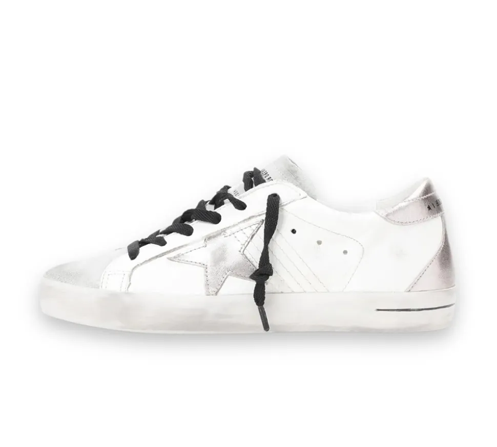 Golden Goose Super-Star - White Rose Silver Metallic