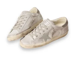 Golden Goose Super-Star - White Grey Glitter