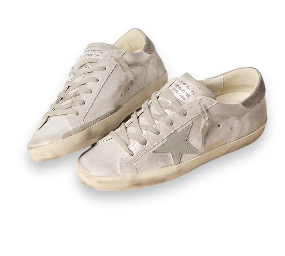 Golden Goose Super-Star - White Grey Glitter
