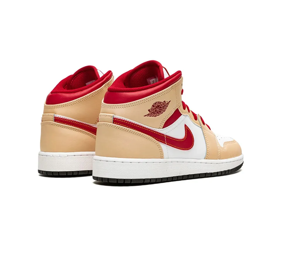 Jordan 1 Mid - Light Curry Cardinal