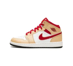 Jordan 1 Mid - Light Curry Cardinal
