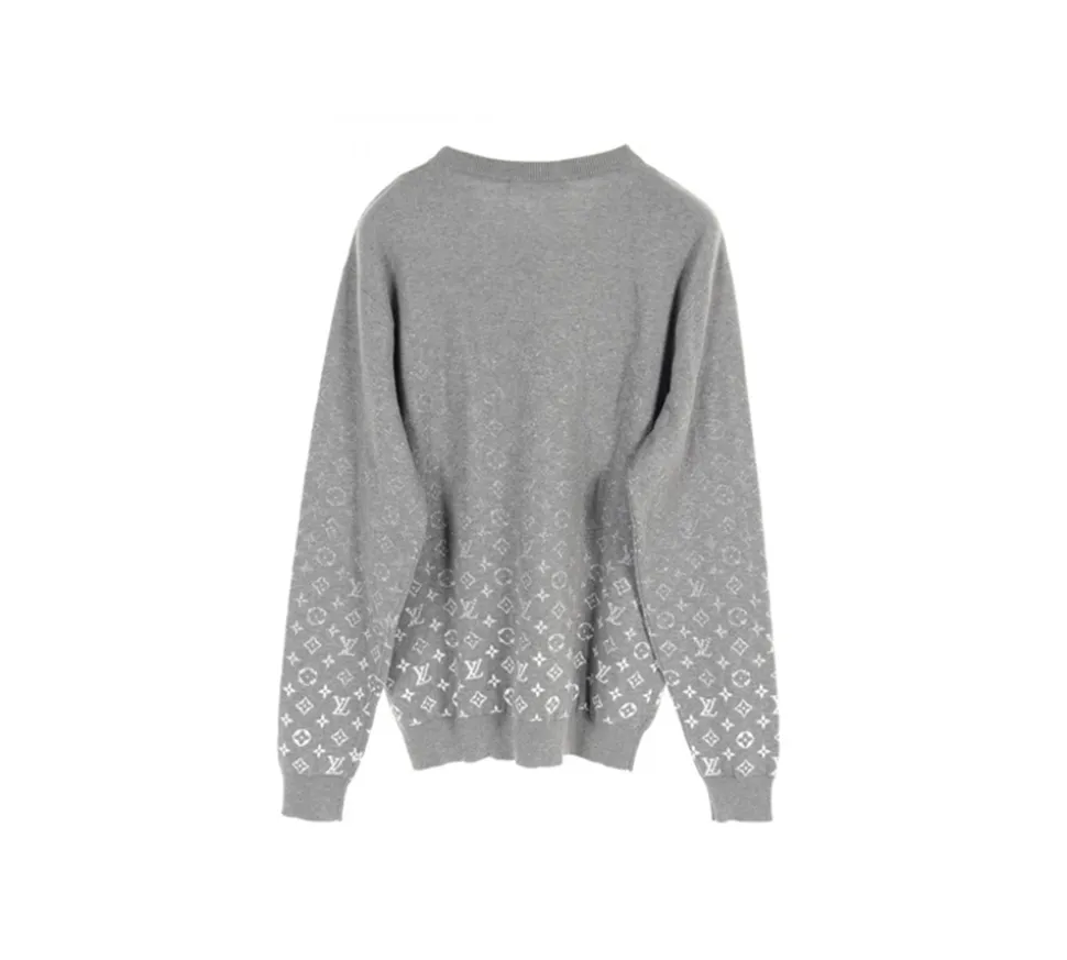 Louis Vuitton Gradient Monogram Knitwear Sweater (USADO) - Grey