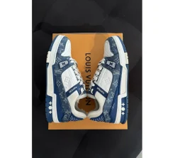 Louis Vuitton LV Trainer - Monogram Denim White Blue (USADO) 8 1/2