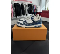 Louis Vuitton LV Trainer - Monogram Denim White Blue (USADO) 8 1/2