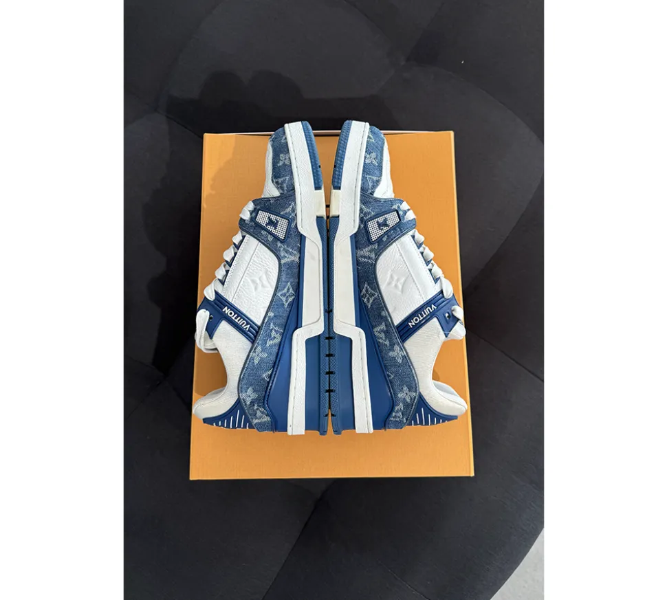 Louis Vuitton LV Trainer - Monogram Denim White Blue (USADO) 8 1/2