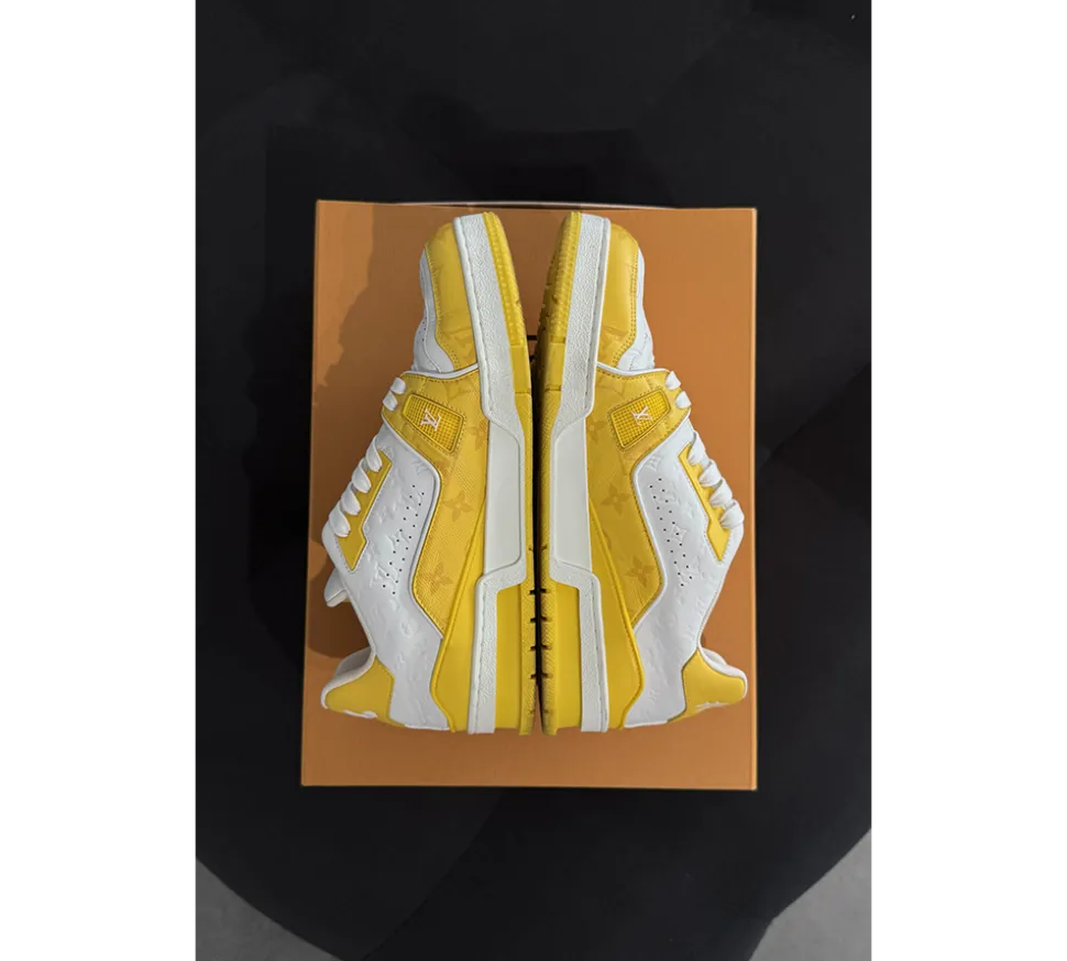 Louis Vuitton Trainer White Yellow Monogram (USADO) - 42.5