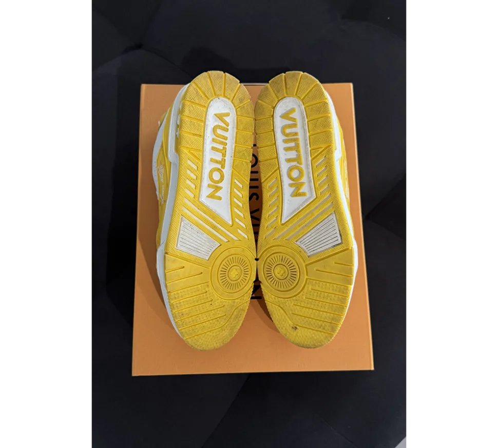 Louis Vuitton Trainer White Yellow Monogram (USADO) - 42.5