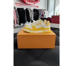 Louis Vuitton Trainer White Yellow Monogram (USADO) - 42.5