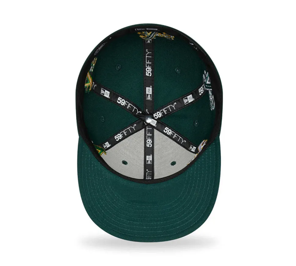 New Era Oakland Athletics All-Over Logos Low Profile - Dark Green