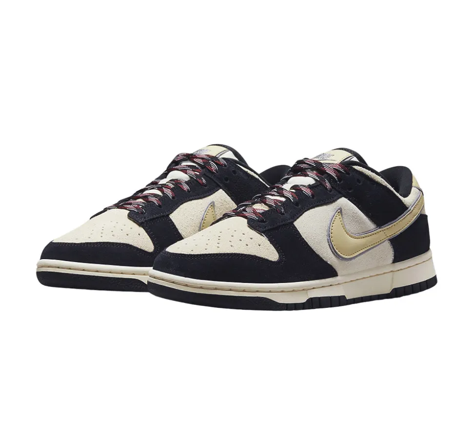 Nike Dunk Low LX - Black Suede Team Gold