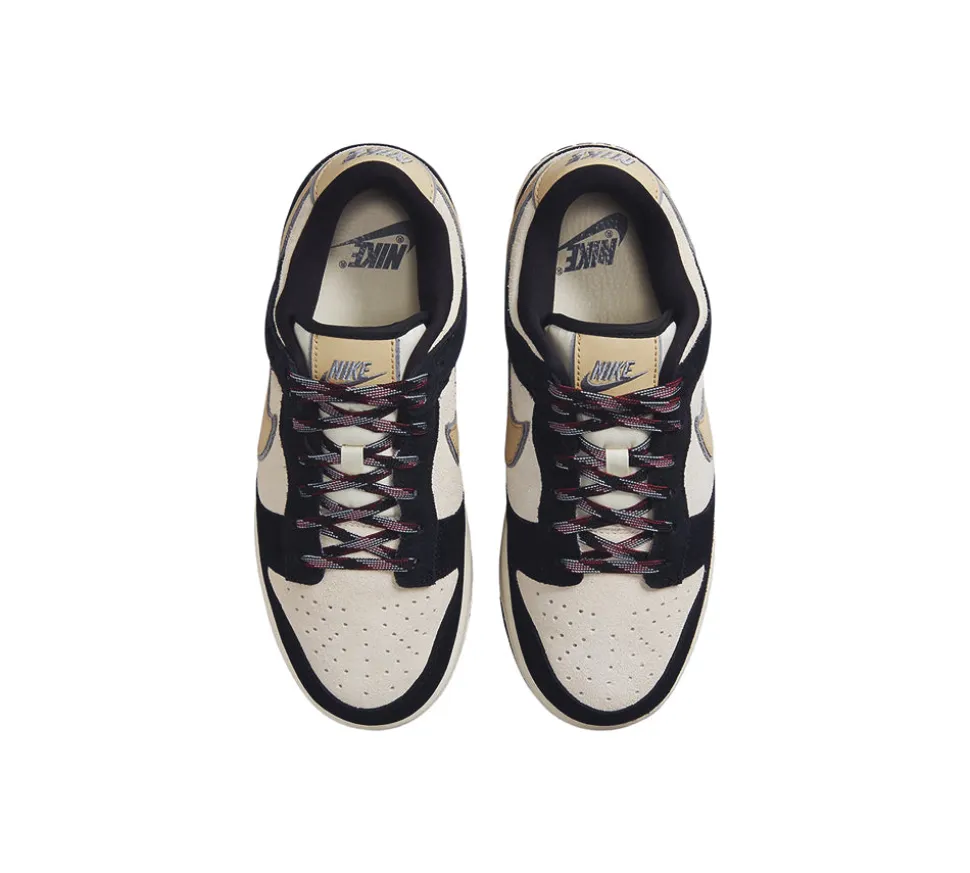 Nike Dunk Low LX - Black Suede Team Gold