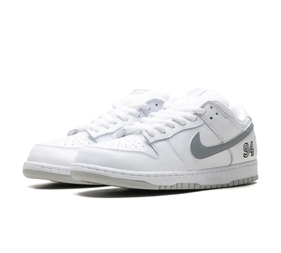 Nike SB Dunk Low Supreme 94 - White Metallic Silver
