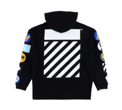 OFF-WHITE c/o Virgil Abloh Patches Zip Hoodie - Black