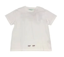 OFF-WHITE Cut Off Silver T-Shirt - White