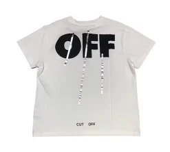 OFF-WHITE Cut Off Silver T-Shirt - White