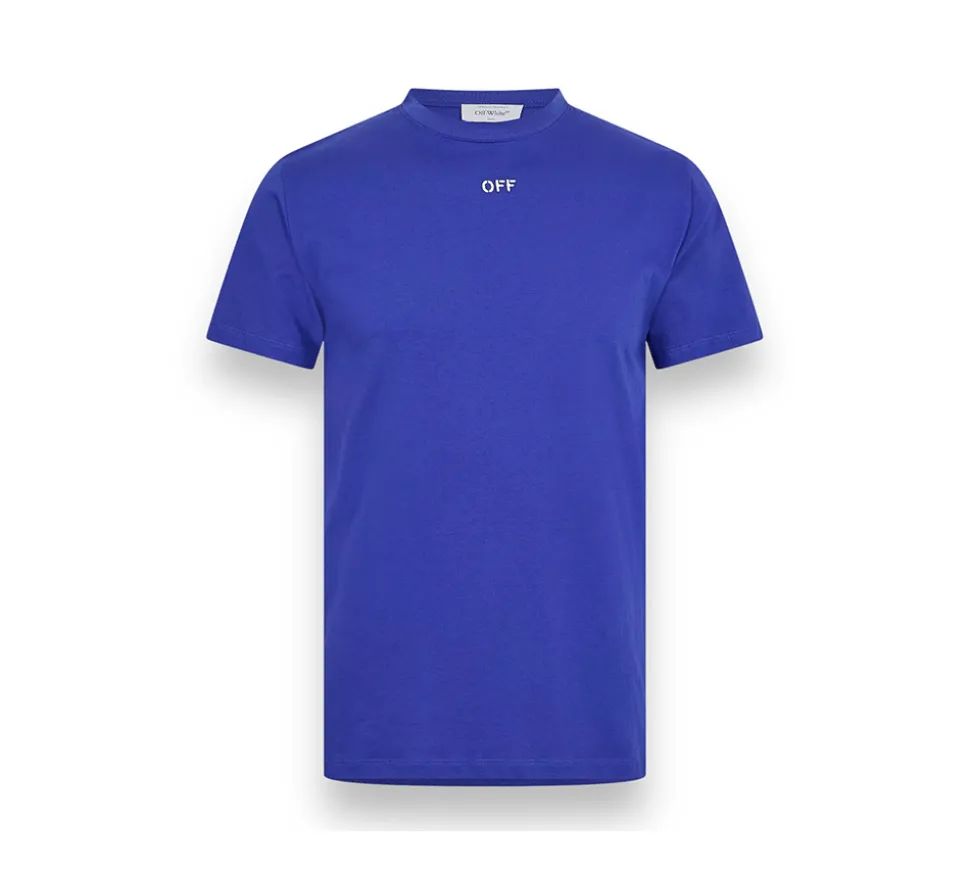 Off White Embroidered Stitch Arrows T-Shirt - Dark Blue