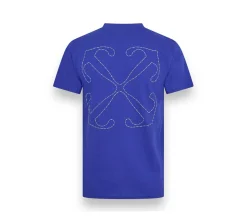 Off White Embroidered Stitch Arrows T-Shirt - Dark Blue