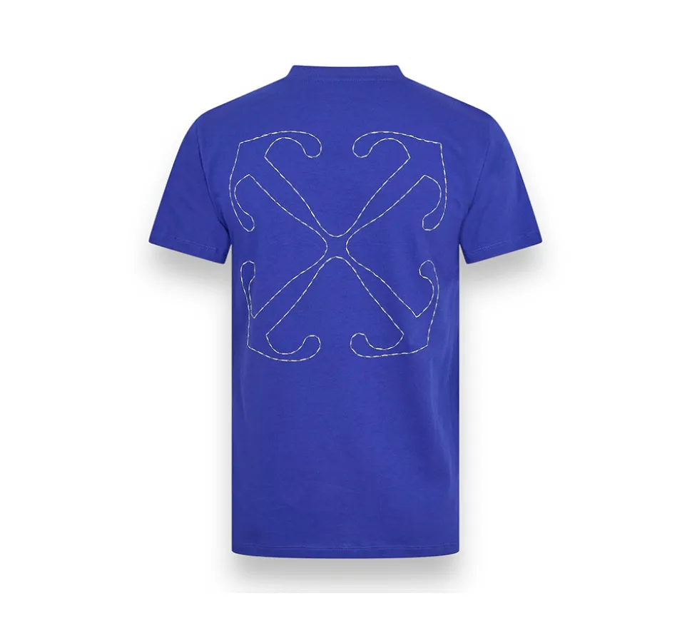 Off White Embroidered Stitch Arrows T-Shirt - Dark Blue