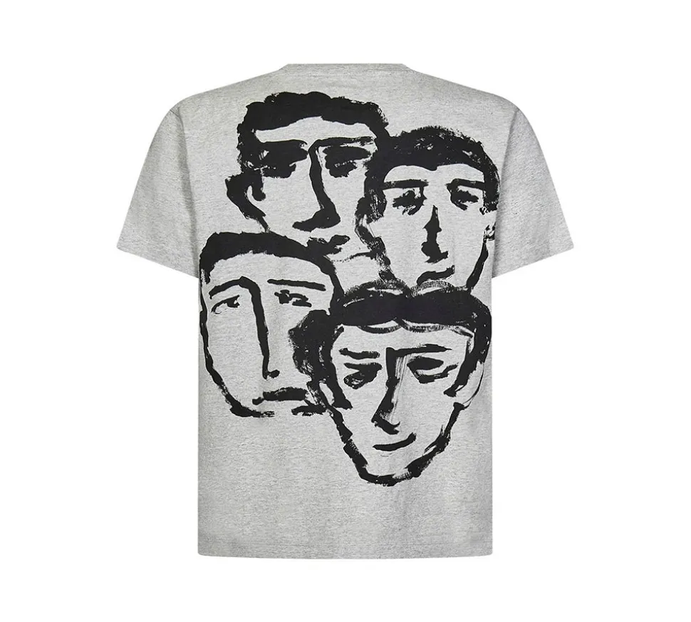OFF-WHITE Faces Over Skate S/S T-shirt - Melange Grey