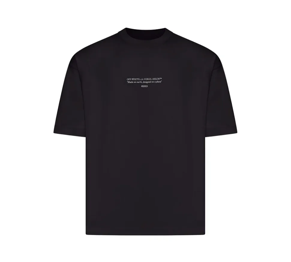 Off-White 'Made On Earth, Designed On A Plane' T-shirt - Black