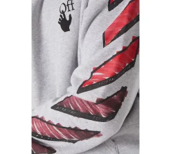 OFF-WHITE Marker Hoodie - Grey/Red