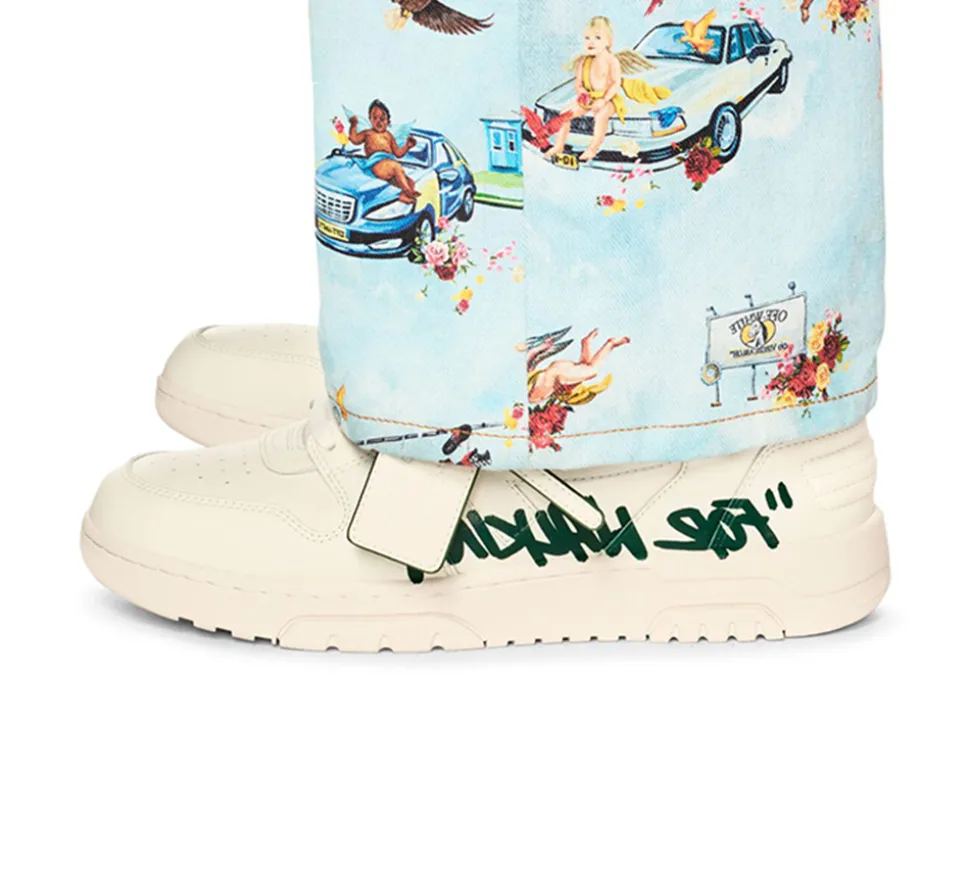 OFF-WHITE Out Of Office For Walking Low Tops - White Green