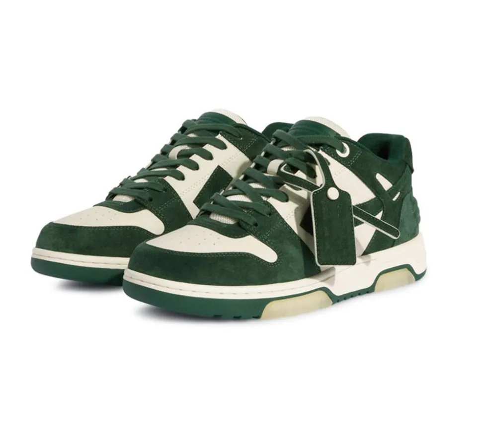 OFF-WHITE Out Of Office Low Tops - Green Suede