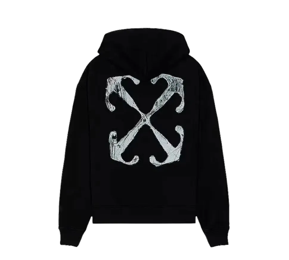Off-White Scratch Arrow Skate Hoodie - Black