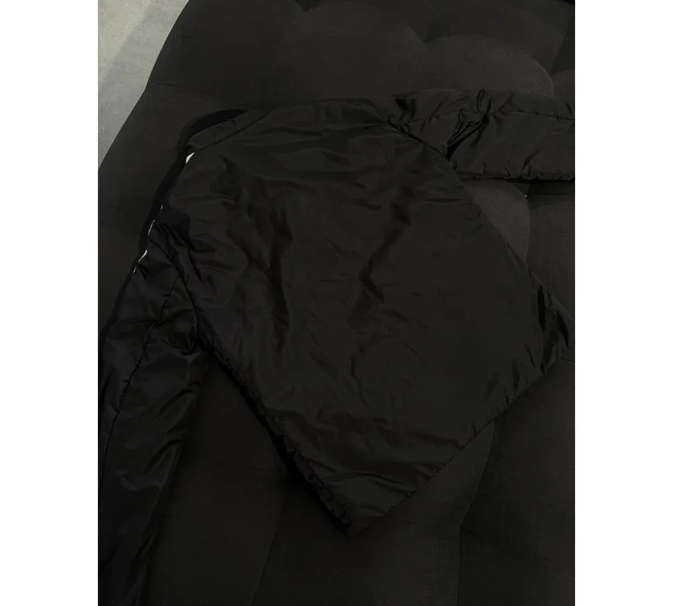 Palm Angels Lightweight Puffer Track Jacket - Black/White (USADO)