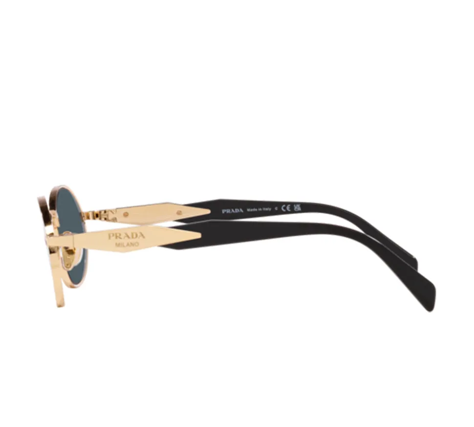 Prada Heritage Oval Metal Sunglasses - Black / Gold