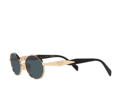 Prada Heritage Oval Metal Sunglasses - Black / Gold