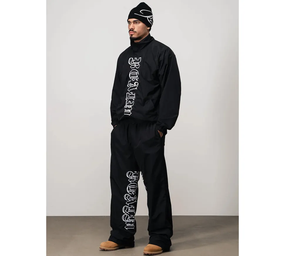 Realm Opo "REALM" Windbreaker Trackpants - Black