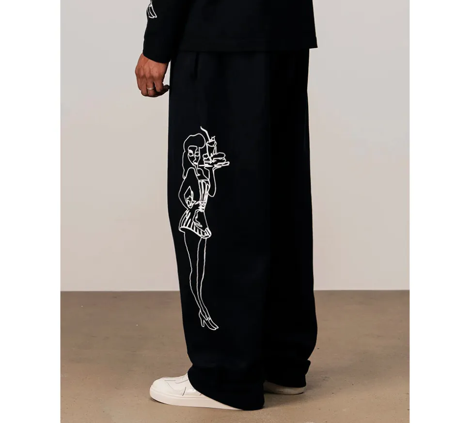 Realm Opo "WAITRESSES" Trackpants - Black