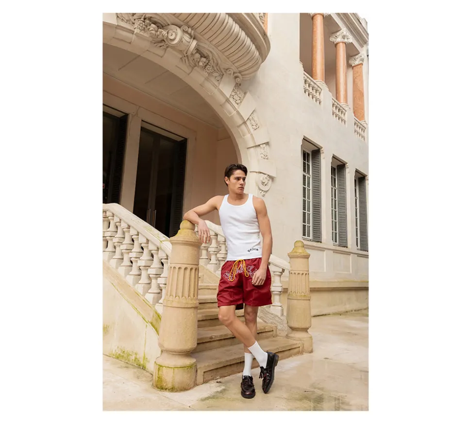 Realm "SERVICE" Swimming Shorts - Burgundy