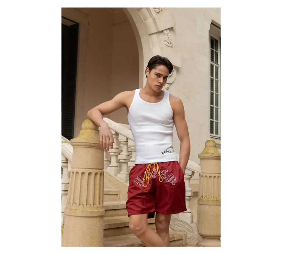 Realm "SERVICE" Swimming Shorts - Burgundy