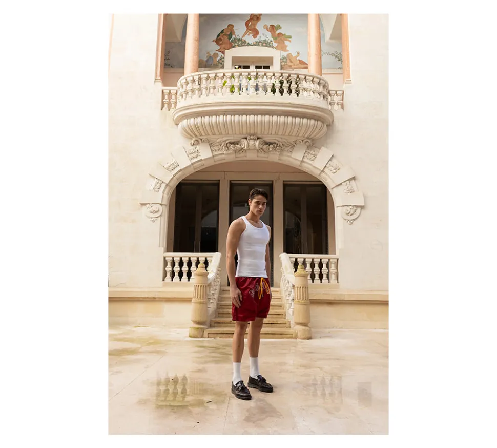 Realm "SERVICE" Swimming Shorts - Burgundy
