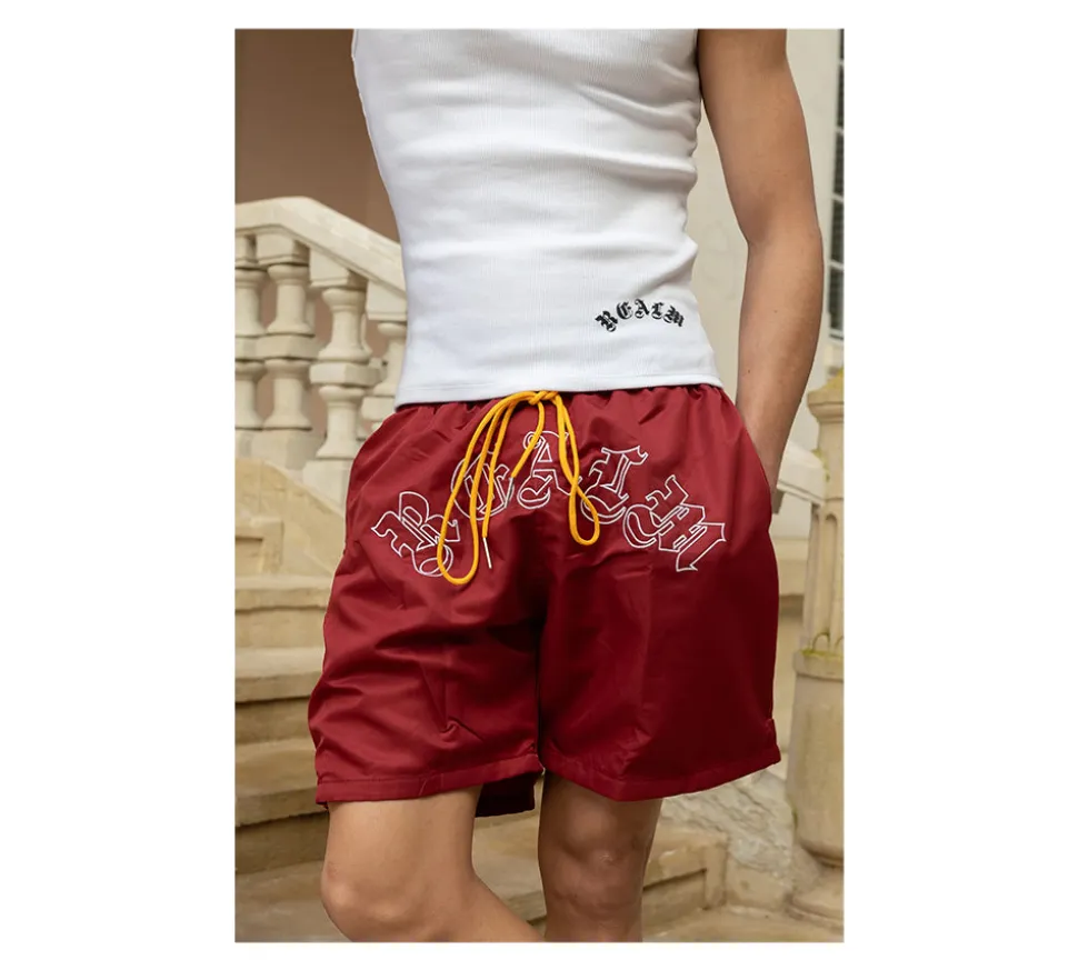 Realm "SERVICE" Swimming Shorts - Burgundy