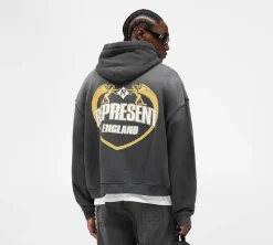 Represent Angel Border Hoodie - Stained Black