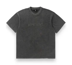 Represent Embroidered Serif Logo T-shirt - Vintage Grey