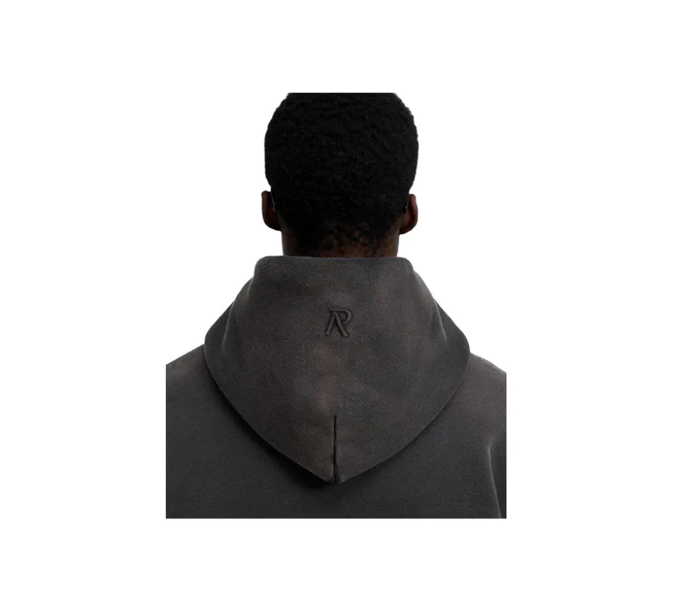 Represent Initial Boxy Hoodie - Washed Black