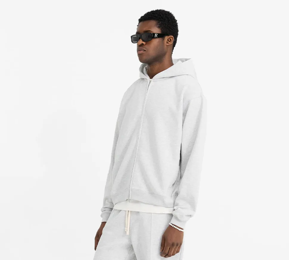 Represent Initial Oversized Zip Hoodie - Grey