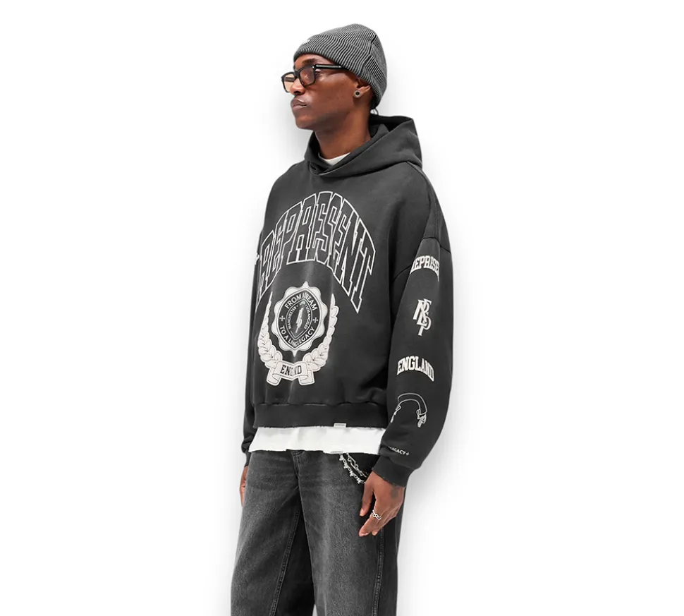 Represent Legacy Crest Hoodie - Stained Black